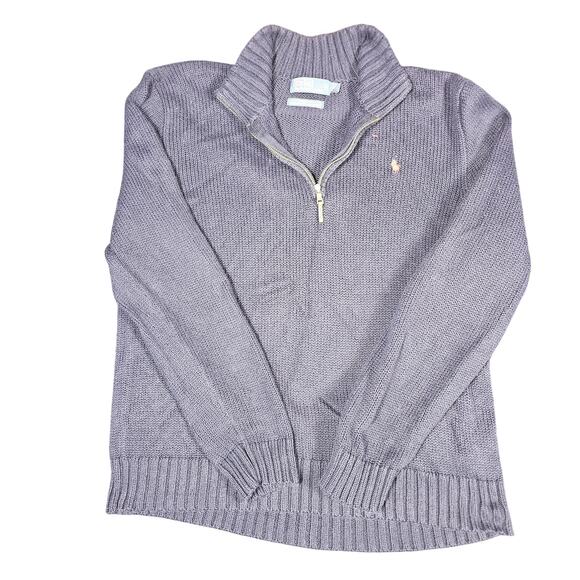 Polo Ralph Lauren Other - Polo Ralph Lauren Sweater Mens XL Navy Blue Quarter Zip Mock Neck Cotton Knit
